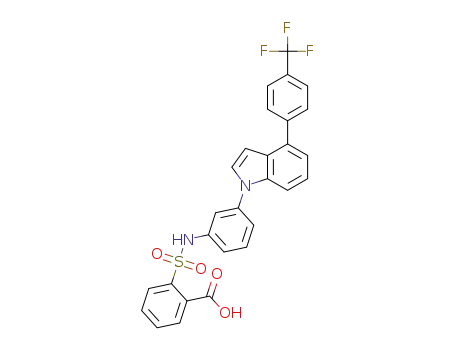 2-(3-(4-(4-(trifluoromethyl)phenyl)-1H-indol-1-yl)phenylaminosulfonyl)benzoic acid