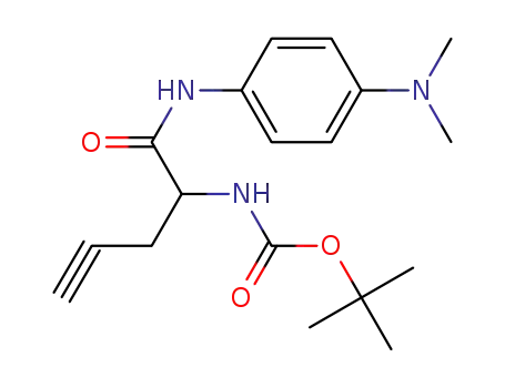 Molecular Structure of 254979-43-6 (N-(4-dimethylaminophenyl)-α-[(1,1-dimethylethoxycarbonyl)amino]-4-pentynamide)