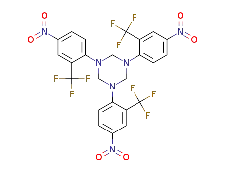 Molecular Structure of 1628797-85-2 (1,3,5-tris(4-nitro-2-(trifluoromethyl)phenyl)-1,3,5-triazinane)