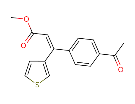 Molecular Structure of 1432743-75-3 (methyl (Z)-3-(4-acetylphenyl)-3-(thiophen-3-yl)acrylate)