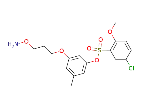 Molecular Structure of 208642-83-5 (3-[3-(5-chloro-2-methoxyphenylsulfonyloxy)-5-methylphenoxy]propoxyamine)
