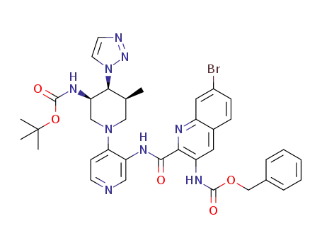 benzyl {7-bromo-2-[({4-[(3R,4S,5S)-3-[(tert-butoxycarbonyl)amino]-5-methyl-4-(1H-1,2,3-triazol-1-yl)piperidin-1-yl]pyridin-3-yl}amino)carbonyl]quinolin-3-yl}carbamate
