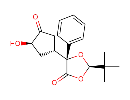 1,3-Dioxolan-4-one,
2-(1,1-dimethylethyl)-5-[(1R,3R)-3-hydroxy-4-oxocyclopentyl]-5-phenyl-,
(2R,5R)-