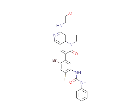 1-(4-bromo-5-(1-ethyl-7-(2-methoxyethylamino)-2-oxo-1,2-dihydro-1,6-naphthyridin-3-yl)-2-fluorophenyl)-3-phenylurea