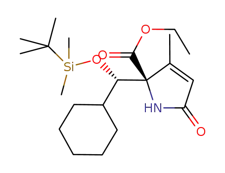 1H-Pyrrole-2-carboxylic acid,
2-[(S)-cyclohexyl[[(1,1-dimethylethyl)dimethylsilyl]oxy]methyl]-2,5-dihydro
-3-methyl-5-oxo-, ethyl ester, (2S)-