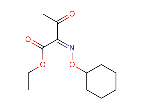 Molecular Structure of 68401-41-2 (Butanoic acid, 2-[(cyclohexyloxy)imino]-3-oxo-, ethyl ester, (Z)-)