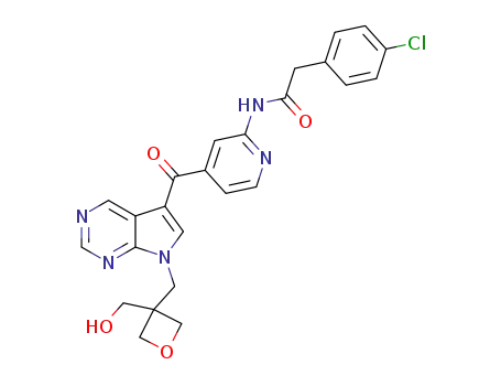 2-(4-chlorophenyl)-N-{4-[(7-{[3-(hydroxymethyl)oxetan-3-yl]methyl}-7H-pyrrolo[2,3-d]pyrimidin-5-yl)carbonyl]pyridin-2-yl}acetamide