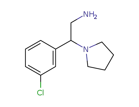 Molecular Structure of 866781-98-8 (2-(3-chlorophenyl)-2-pyrrolidin-1-ylethanamine)