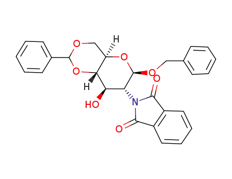 Molecular Structure of 80035-33-2 (Benzyl 2-Deoxy-2-phthalimido-4,6-O-benzylidene--D-glucopyranoside)