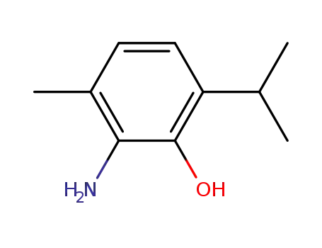Molecular Structure of 13366-69-3 (Phenol, 2-amino-3-methyl-6-(1-methylethyl)- (9CI))