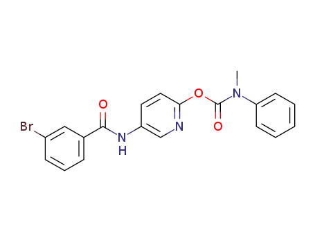Molecular Structure of 812639-53-5 (methyl-phenyl-carbamic acid 5-(3-bromo-benzoylamino)-pyridin-2-yl ester)