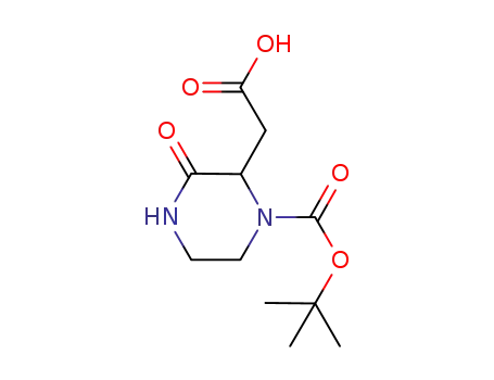 Molecular Structure of 863307-54-4 ((R,S)-4-BOC-3-CARBOXYMETHYL-PIPERAZIN-2-ONE)