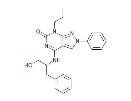 Molecular Structure of 791071-43-7 ((R)-4-(1-hydroxy-3-phenylprop-2-ylamino)-2-phenyl-7-propyl-2H-pyrazolo[3,4-d]pyrimidin-6(7H)-one)