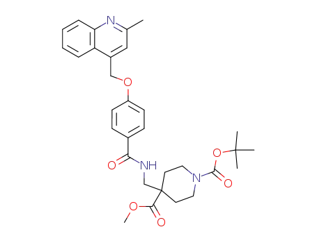 4-{[4-(2-methyl-quinolin-4-ylmethoxy)-benzoylamino]-methyl}-piperidine-1,4-dicarboxylic acid 1-<i>tert</i>-butyl ester 4-methyl ester