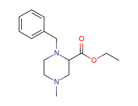 Molecular Structure of 63285-59-6 (ETHYL 1-BENZYL-4-METHYLPIPERAZINE-2-CARBOXYLATE)