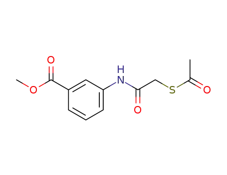 Molecular Structure of 62393-28-6 (Benzoic acid, 3-[[(acetylthio)acetyl]amino]-, methyl ester)