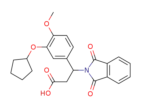 Molecular Structure of 192819-25-3 (2H-Isoindole-2-propanoic acid,
b-[3-(cyclopentyloxy)-4-methoxyphenyl]-1,3-dihydro-1,3-dioxo-)