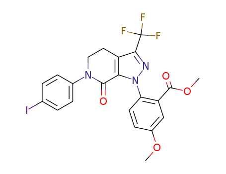 2-[6-(4-iodo-phenyl)-7-oxo-3-trifluoromethyl-4,5,6,7-tetrahydro-pyrazolo[3,4-c]pyridin-1-yl]-5-methoxy-benzoic acid methyl ester