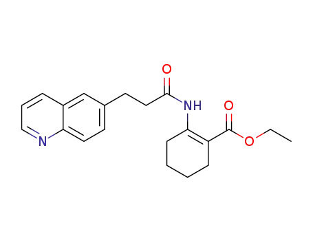 Molecular Structure of 1616119-39-1 (ethyl 2-(3-(quinolin-6-yl)propanamido)cyclohex-1-enecarboxylate)
