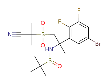 N-(2-(5-bromo-2,3-difluorophenyl)-1-((2-cyanopropan-2-yl)sulfonyl)propan-2-yl)-2-methylpropane-2-sulfinamide