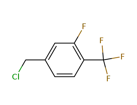 Molecular Structure of 444915-54-2 (4-(chloromethyl)-2-fluoro-1-(trifluoromethyl)benzene)
