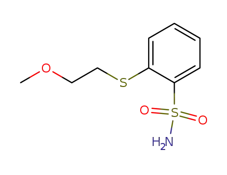 Molecular Structure of 87028-94-2 (Benzenesulfonamide, 2-[(2-methoxyethyl)thio]-)
