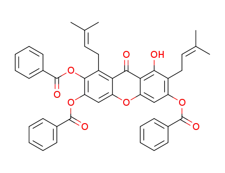 1-hydroxy-3,6,7-tri-O-benzoyl-2,8-bis(3-methyl-2-butenyl)-9-xanthone