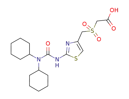 Acetic acid,
2-[[[2-[[(dicyclohexylamino)carbonyl]amino]-4-thiazolyl]methyl]sulfonyl]-