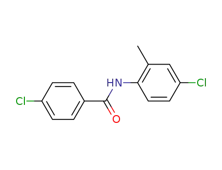 Molecular Structure of 99273-17-3 (4-Chloro-N-(4-chloro-2-Methylphenyl)benzaMide, 97%)