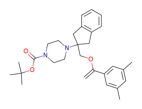 Molecular Structure of 911426-64-7 (tert-butyl 4-[2-({[1-(3,5-dimethylphenyl)vinyl]oxy}methyl)indan-2-yl]-1-piperazinecarboxylate)