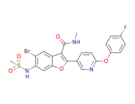 5-bromo-2-(6-(4-fluorophenoxy)pyridin-3-yl)-N-methyl-6-(methylsulfonamido)benzofuran-3-carboxamide