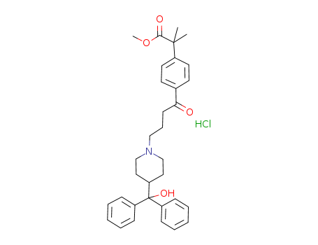 α,α-Dimethyl-4-[4-[4-(hydroxydiphenyl methyl)-1-piperidinyl]-1- oxobutyl]phenyl acetic acid methyl ester hydrochloride 169280-33-5