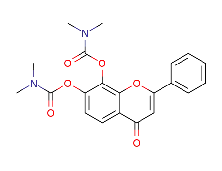 Molecular Structure of 1609067-35-7 (4-oxo-2-phenyl-4H-chromene-7,8-diyl bis(dimethylcarbamate))