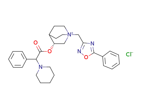 (3R)-1-((5-phenyl-1,2,4-oxadiazol-3-yl)methyl)-3-(2-phenyl-2-(piperidin-1-yl)acetoxy)-1-azoniabicyclo[2.2.2]octane chloride
