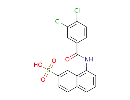 Molecular Structure of 1415094-32-4 (8-(3,4-dichlorobenzamido)naphthalene-2-sulfonic acid)