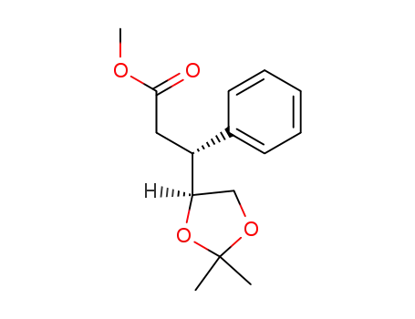 Molecular Structure of 357675-06-0 (methyl (R)-3-[(S)-2,2-dimethyl-1,3-dioxolan-4-yl]-3-phenylpropanoate)