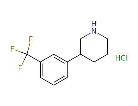 Molecular Structure of 64321-43-3 (3-[3-(trifluoromethyl)phenyl]piperidine hydrochloride)