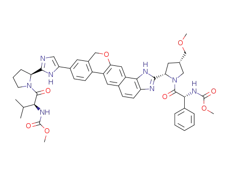 methyl {2-[2-{9-[2-(1-{2-[(methoxycarbonyl)amino]-3-methylbutanoyl}pyrrolidin-2-yl)-1H-imidazol-5-yl]-1,11-dihydroisochromeno[4′,3′:6,7]naphtho[1,2-d]imidazol-2-yl}-4-(methoxymethyl)pyrrolidin-1-yl]-2-oxo-1-phenylethyl}carbamate