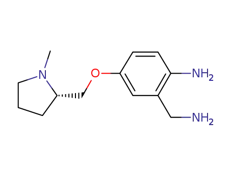 Molecular Structure of 630411-18-6 (Benzenemethanamine,
2-amino-5-[[(2S)-1-methyl-2-pyrrolidinyl]methoxy]-)
