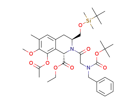 (1S,3S)-ethyl 8-acetoxy-2-(2-(benzyl(tert-butoxycarbonyl)-amino)acetyl)-3-(((tert-butyldimethylsilyl)oxy)methyl)-7-methoxy-6-methyl-1,2,3,4-tetrahydroisoquinoline-1-carboxylate