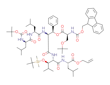 Molecular Structure of 940301-24-6 (Boc-D-Leu-L-Leu-L-threo-O-[Fmoc-L-Ser(OtBu)]-HyPhe-L-HyLeu(OTBS)-L-Leu-OAll)