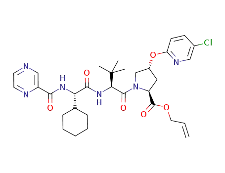 pyrazine-2-carbonyl-Chg-Tbg-Pro (4(R)-5-chloro-pyridin-2-yloxy)-allyl ester