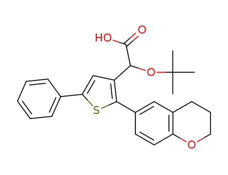 Molecular Structure of 1402143-74-1 (2-(tert-butoxy)-2-[2-(3,4-dihydro-2H-1-benzopyran-6-yl)-5-phenylthiophen-3-yl]acetic acid)