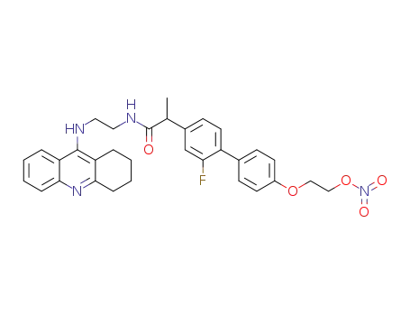 2-{2'-fluoro-4'-[1-oxo-1-(2-(1,2,3,4-tetrahydroacridin-9-ylamino)ethylamino)propan-2-yl]biphenyl-4-yloxy}ethyl nitrate