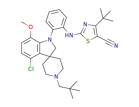 4-tert-butyl-2-(2-(4-chloro-7-methoxy-1'-neopentylspiro[indoline-3,4'-piperidine]-1-yl)phenylamino)thiazole-5-carbonitrile