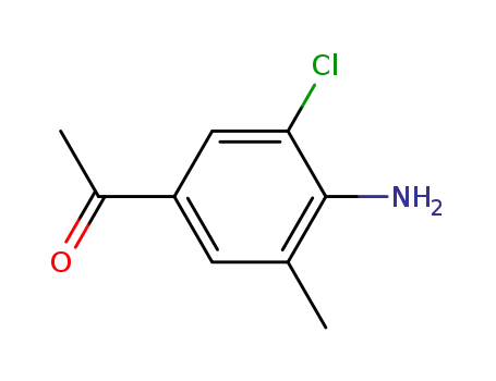 Molecular Structure of 97760-81-1 (1-(4-Amino-3-chloro-5-methyl-phenyl)-ethanone)