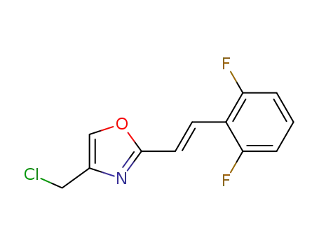 Molecular Structure of 366016-69-5 (Oxazole, 4-(chloromethyl)-2-[(1E)-2-(2,6-difluorophenyl)ethenyl]-)