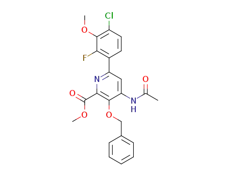 Molecular Structure of 1417332-47-8 (methyl 4-acetamido-3-(benzyloxy)-6-(4-chloro-2-fluoro-3-methoxyphenyl)picolinate)