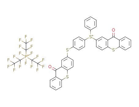 Molecular Structure of 1195763-42-8 ([4-(2-thioxanthonylthio)phenyl]phenyl-2-thioxanthonylsulfonium tris(pentafluoroethyl)trifluorophosphate)