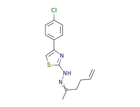 Molecular Structure of 1569467-26-0 (1-(4-(4-chlorophenyl)thiazol-2-yl)-2-(hex-5-en-2-ylidene)hydrazine)